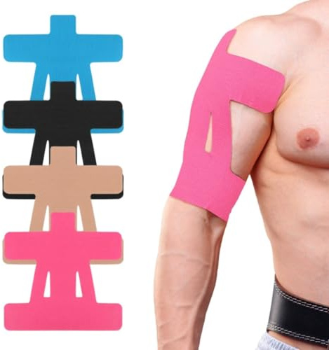 8 Stück Kinesiotapes Vorgeschnitten für Schultern, Tape Schulter Wasserfestes & Elastisches Physio Tape Atmungsaktiv Hautfreundlich Schmerzreduktion & Muskelunterstützung (8, multicolour)
