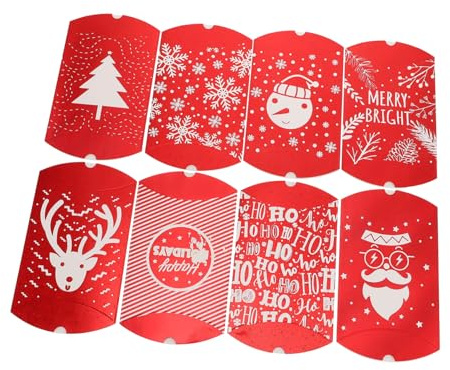 CLISPEED 16stücke Kleine Bonbonboxen Faltbare Weihnachtsgeschenkboxen aus Papier Leckereienschachteln für Süßigkeiten und Kleine Geschenke