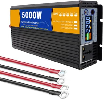 Convertitore Inverter a Onda sinusoidale Pura da 48 V a 110 V 50 Hz, 5000 W CC 12 V/24 V/48 V/60 V/72 V, Ingresso CC a Fase Divisa, Uscita CA, Inverter Solare a Bassa frequenza 110 V/220 V,