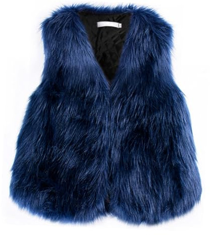 peiaclkde Manteaux en fausse fourrure pour femmes UK - Veste thermique d'hiver - Veste duveteuse et floue - Bodywarmer uni - Gilet léger à col en V - Gilets élégants en fausse fourrure - Gilets pour