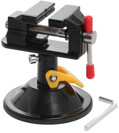 FyMosem Universal Mini Suction Vice 360 Degrees Rotatable Table Vice Clamp | Small Bench Vise Suction Base Adjustable Drill Press Vise Clip On Tool for Jewelry Making Wood Craft Carving Precision Work