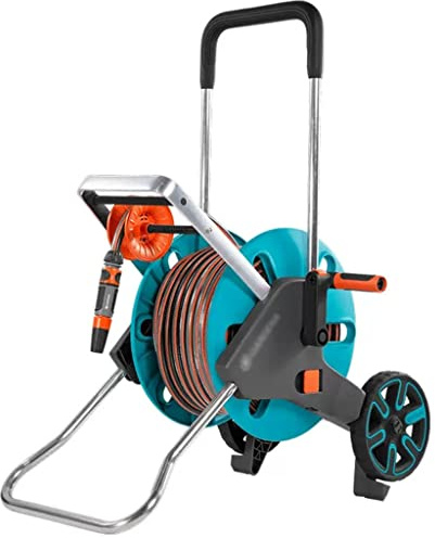 Carrello avvolgitubo da giardino, con ruote, facile da installare, gestione professionale per uso esterno