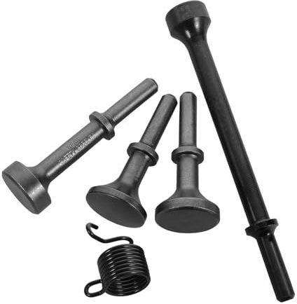Alipis Set 5 Pezzi Punte e Molle in Acciaio per Martello Pneumatico, Accessori Scalpelli e Levigatura per Utensili Pneumatici, Kit Ricambi per Compressore Aria e Manutenzione