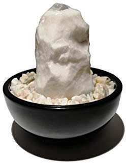 Troesters Brunnenwelt MS-02 Zimmerbrunnen, edler Marmor Quellstein, Kleiner Tischbrunnen für zu Hause (Schwarz)