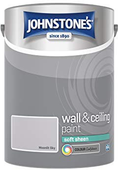 Johnstone's - Wall and Ceiling Paint Soft Sheen - Interior Paint - Satin Finish - Suitable for Interior Walls and Ceilings - Moonlit Sky - 5 L