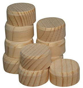 JOWE Querholzplättchen 30mm aus Fichte | 75 Stk Konusplättchen 30mm | - Holzstopfen 30 mm mit Fase…