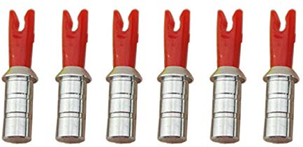 Tir à l'arc Encoches de Fleche Queues de flèche avec Clou de Protection en Alliage d'aluminium pour ID 4,2mm/6,0mm/6,2mm Fleche (Paquet DE 50)