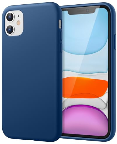 JETech Cover in Silicone per iPhone 11 (2019), 6,1 Pollici, Custodia Protettiva con Tutto Il Corpo Tocco Morbido setoso, Cover Antiurto con Fodera in Microfibra (Blu Cobalto)