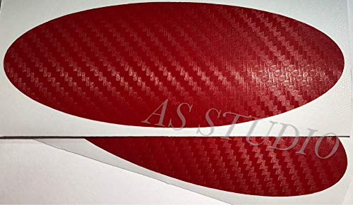 2x 165x64mm Emblem Pflaume Folie (135x50mm) Carbon rot