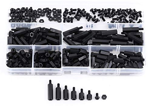 250PCS Nylon Distanzstück Abstandshalter, Innensechskant Abstandshalter Sechskant Distanzstück mit Säulengewinde Säulenspindel Sortiment Kit PCB(M2 Male-female Standoff)