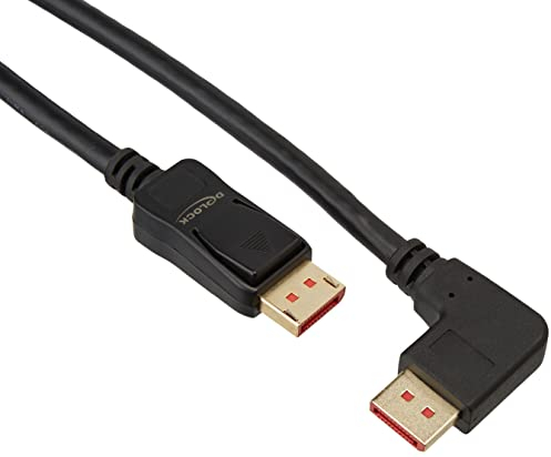 Delock DisplayPort Kabel Stecker gerade zu Stecker 90° rechts gewinkelt 2 m