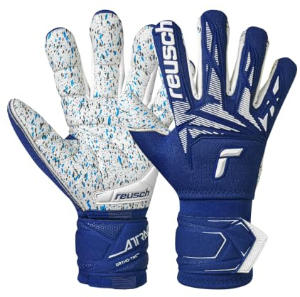 Reusch Profi Torwarthandschuhe Erwachsene | Fingerschutz | starker Grip | 4mm Profi-Haftschaum, für Training & Spiel, für Kunstrasen & Naturrasen, Größe 7,5-12, Attrakt Freegel Fusion Ortho-Tec
