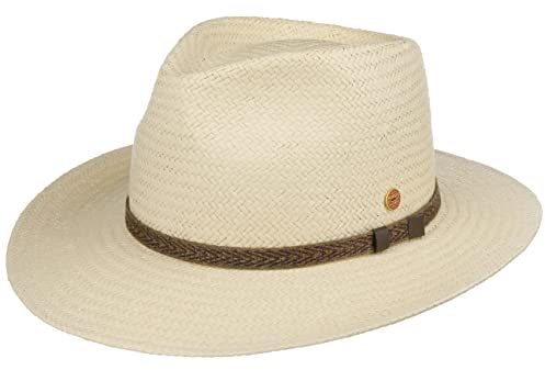 Mayser Maxwell Western Strohhut Traveller Stoff Garniturband Made in EU Herren Frühling Sommer Natur S (54-55 cm)