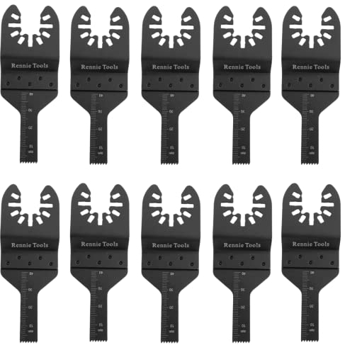 Pack of 10 x 10mm Wide Oscillating Multi Tool Blades/Wood Cutter Saw Blades Set Compatible with Dremel Fein Multimaster Makita Stanley Worx Dewalt Multi Tool Etc Oscillating Multitool Blade