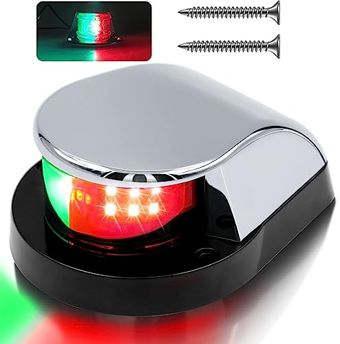 NOGRAX Boat Navigation Lights, 12V LED Boat Marine LED Navigation Lights Red and Green Lamps Bow Light Ideal for Pontoon, Skiff, and Small Boat Yacht