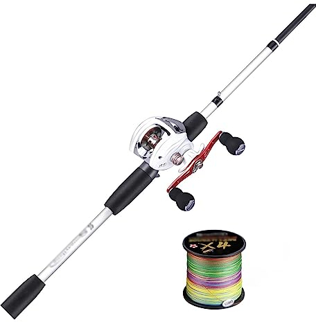 Angelruten-Kombinationen, 4 Abschnitte, 1,98 m, Barsch-Angelrute und Baitcasting-Angelrolle, ultraleichte Casting-Ruten-Kombination, Reise-Angelset für Reisen, Salzwasser, Süßwasser, Boot Decoration