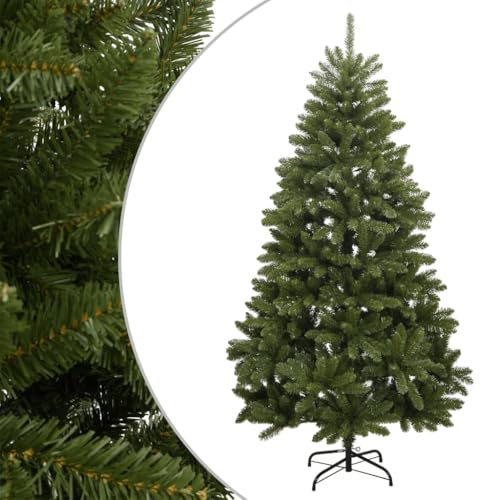 vidaXL Árbol de Navidad Artificial con bisagras y Soporte Verde 210 cm