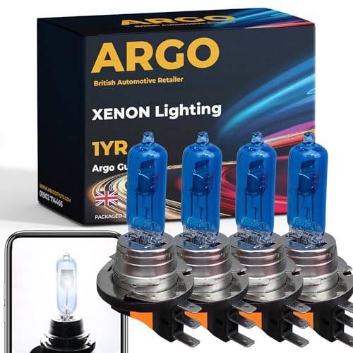 Argo 4Pcs H15 Headlight Bulb 100w Xenon White 6000k 12V Full High Low Dipped Main Beam Super Bright Halogen Upgrade Pj26t-1 715 H15 Bulb Front DRL Daytime Running Lights Car Bulbs