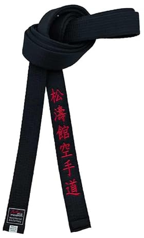 Shotokan Karate svart bälte broderi japansk kampsport junior klubb polyester dekorationer bredd 4 cm, Gyllene gul röd blå vit (Rött ord, 220cm)