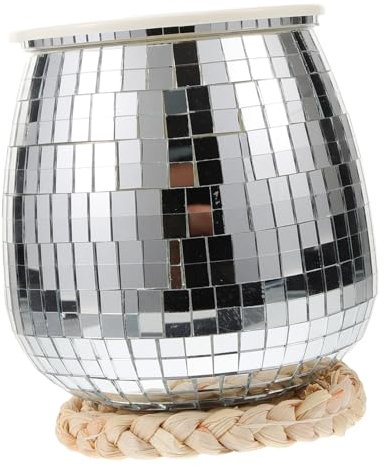 KITANDOVE Disco Planter Modern for Home Office and Garden Decor Oval Shape Desktop Planter for Plants and Flowers Unique Reflective Design