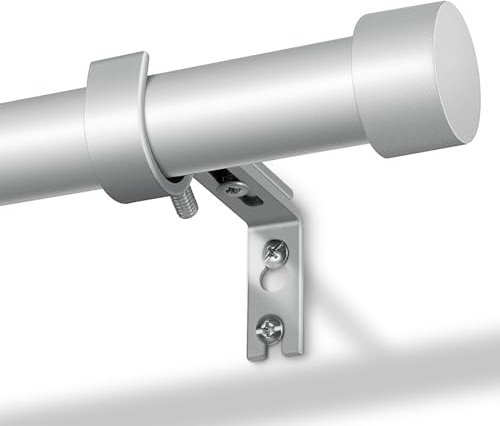 DEFYNEE Gardinenstange Silber 80-120 cm, 25 mm Durchmesser Ausziehbar Vorhangstange Deckenmontage Metall für Schlafzimmer, Terrasse, Glasschiebetür, Wohnzimmer