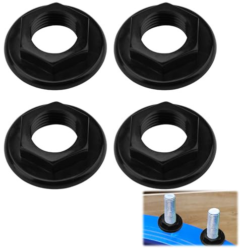 4 Pack 1/2 BSP Sink Tap Back Nuts, Lasting ABS Plastic Flanged Back Nuts Surface Pipe Fittings for Bathroom Basin Taps and Mixers High-Strength Plumbing tools Accessories for Home Use