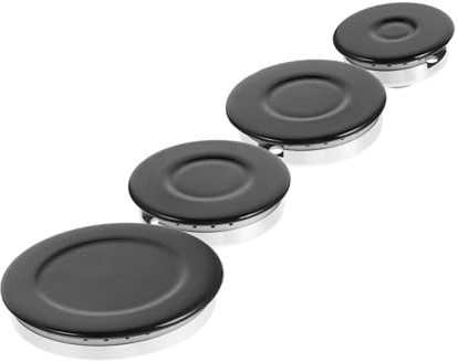 Angoily Ensemble de Capuchons de Brûleurs à Gaz Noir en Aluminium et Fer Allumage Rapide et Sécurité Anti- pour Cuisinières à Multiples Brûleurs