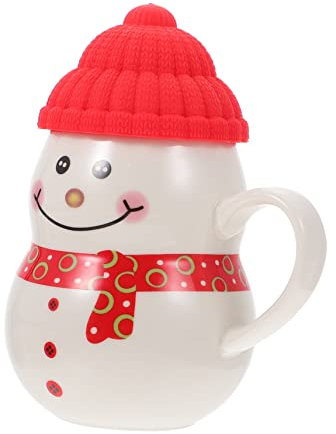 BUGUUYO 1satz Niedlicher Weihnachts-schneemann Kaffeebecher Mit Deckel Keramiktasse Für Heiße Und Kalte Getränke Weihnachtsdekor Für Zuhause Und Büro