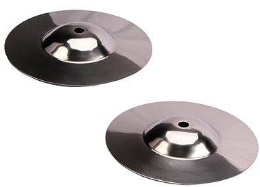 Platillo de Metal Plata Wd01 2 Piezas para Principiantes Crash | Tono Limpio y Delicado, Vibrato Rico, Resistencia al Golpe, Acabado de Molienda Fina