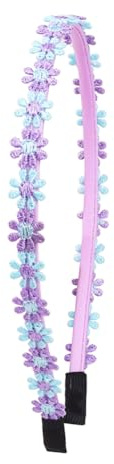 Hrlace 2 diademas para el pelo con diseño de margaritas, flores de colores, diademas finas, cubiertas de tela, para niñas, niños, escuela, ropa de día, festival, boda, fiesta, decoración, lila