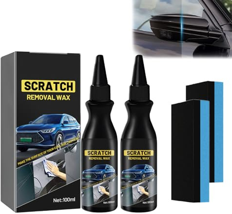 Paste zur Reparatur von Autokratzern, Polierwachs zur Reparatur von Auto Lackkratzern, 100-ml-Kratzerentferner-Set mit Schwamm, zum Polieren von Kratzern aus dem Auto (2pcs)
