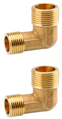2 Stück,Bogen Messing 90°,Rohrwinkel Bogen,Messing Winkel 90 Grad,Innengewinde 25mm x Außengewinde 20mm,3/4 Ig/Ag Sanitär Anschlussstücke Winkel,Für Wasserschlauch
