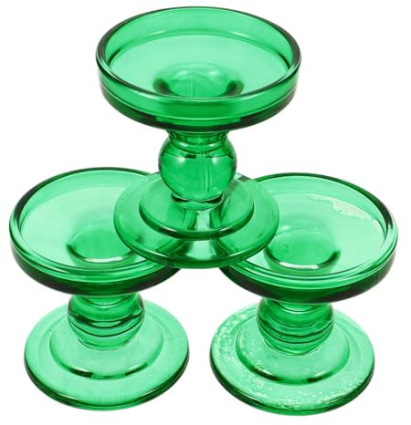 Alipis 3stücke Teiliges Grüner Glas-kerzenhalter Im Römischen Säulenstil Elegante Tischdekoration Für Hochzeiten Partys Und Zuhause Für Stabkerzen Und Besondere Anlässe