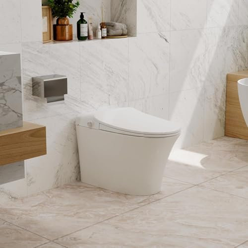 YMXEURSC Toilettes intelligentes avec Bidet intégré, Toilettes sans réservoir avec siège chauffé, Eau Chaude et Sec, Toilettes bidét (Pit Distance 15.7in)