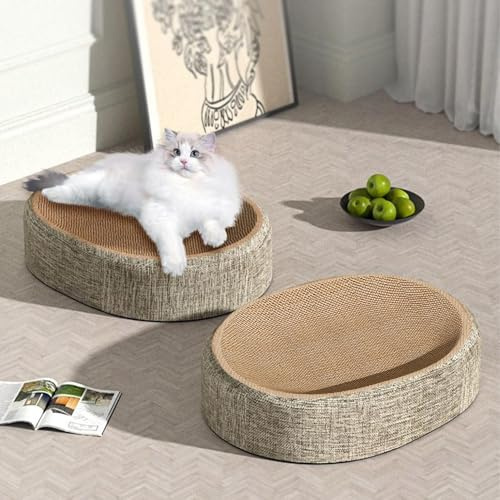 Kratzbrett Katze | Ovales Katzenkratzbretter Schüssel Nest | Verschleißfestes Katzenbett | Lounge Kratzpappe Kratzmatte | Für Katzen Zum Kratzen Und Ausruhen | Schützt Möbel