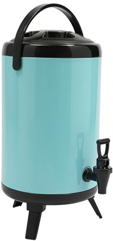 Susoso 10L Edelstahl Glühweinkocher, Getränkedispenser mit Bequemer Wasserhahn Temperaturbeständigkeitszeit Etwa 4-8 Stunden für Milchtee-Läden 24x33cm Blau