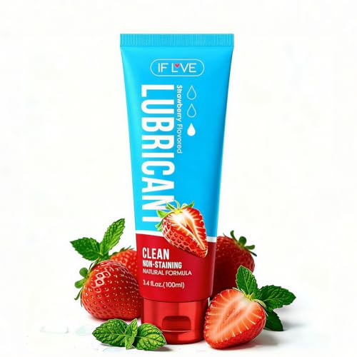 IF LOVE Gleitmittel auf Wasserbasis - Natürliche Formel, lang anhaltende Schmierung und süßes, unvergessliches Gefühl, 100 ml. (Erdbeeren)