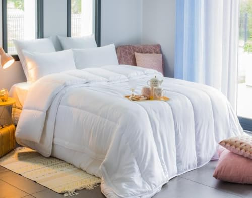 Blanrêve - 2 Couettes jumelables (Boutons Pression) - adaptée 4 Saisons - 170g/m² Été + 250g/m² Mi-Saison = 420g/m² Hiver - Lit 2 Personnes 240x220cm