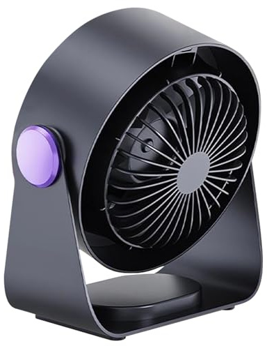 7-Inch Round Handheld Portable Fan, USB Rechargeable Desk Fan with Digital Display, Quiet Air Circulator Touchscreen, Cordless, 2000MAH, 6V/2A, for Home, Officez, Travel, Outdoor Use