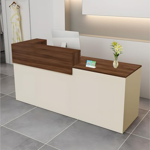 CCUKTFN Empfangstheke, Empfangstresen, Rezeption mit Schublade und offenen Regalen, 100–180 cm Rezeptionstheken, modern für Büro, geeignet für Salons, Büros, Lobbys, Einzelhandelsgeschäfte