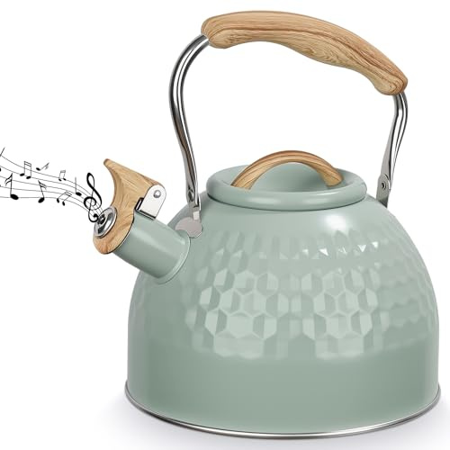 Whistling Kettle,3L Stove Induction Kettle, Stovetop Stainless Steel Tea Kettle, Stainless Steel Whistling Kettle,Whistling Teapot Kettle for Gas Stove or Induction Hob