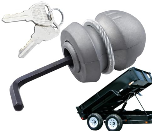 Trailer Hitch Lock - Ball Coupler Security, Heavy Duty Device | Universal Protector Preventing Theft Safety For Truck Car RV Boat Van SUV Tow Hauling Equipment Outdoor Travel Storage