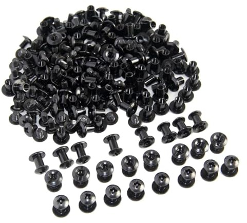 100 piezas de postes ranurados negros y tornillos cabeza cruzada Chicago M4, accesorios montaje for fundas cuero