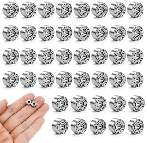 KXVXXV Lot de 50 roulements à billes 693ZZ - 3 x 8 x 4 mm | Roulement à billes rainuré - Petite précision - Double blindage - Pour skateboards, chariots, moteurs électriques