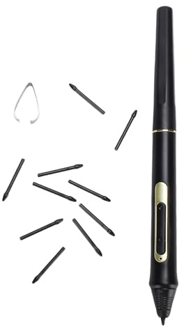 Domary BOSTO W10 Eingabestift mit 8192 Druckstufen, Perfekt für Digitales Zeichnen auf Tablets der BT-Serie, Wird mit 10 Spitzen und Clip für Mehr Komfort Geliefert (W10)
