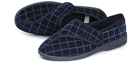 Homecraft Loop Check Tofflor för Gents Låg-topp UK Size 11 BLÅ