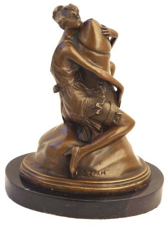 Kunst & Ambiente - Frau am Phallus Figur in Bronze - Bruno Zach - Akt Skulptur - Frau am Penis Statue - Erotik Bronzeskulptur - Sex Deko - Dekoration