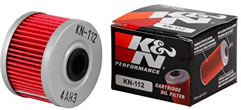 K&N Powersports Ölfilter - Kartusche 50x37mm kompatibel mit Kawasaki, Honda, Gas Gas, Dinli (KN-112), Rot