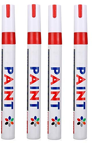 Hallenwerk ROT/RED 4X Stück Reifen Stift Reifenmarker Auto, Motorrad, Fahrradreifen Reifenmarkierungsstift Reifenstift Marker Stift Beschriftung wasserfest wetterfest -101934