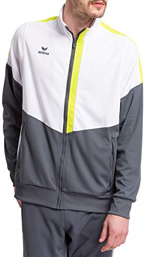 Erima Herren Squad Worker Jacke (1032032), weiß/slate grey/bio lime, M